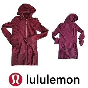 LULULEMON ATHLETICA Maroon Sculpt - Scuba Hoodie / Running Jacket  Size 2